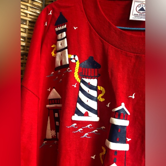 Lighthouse Long Sleeve - double sided graphic T- Womens 2XL - Picture 7 of 10